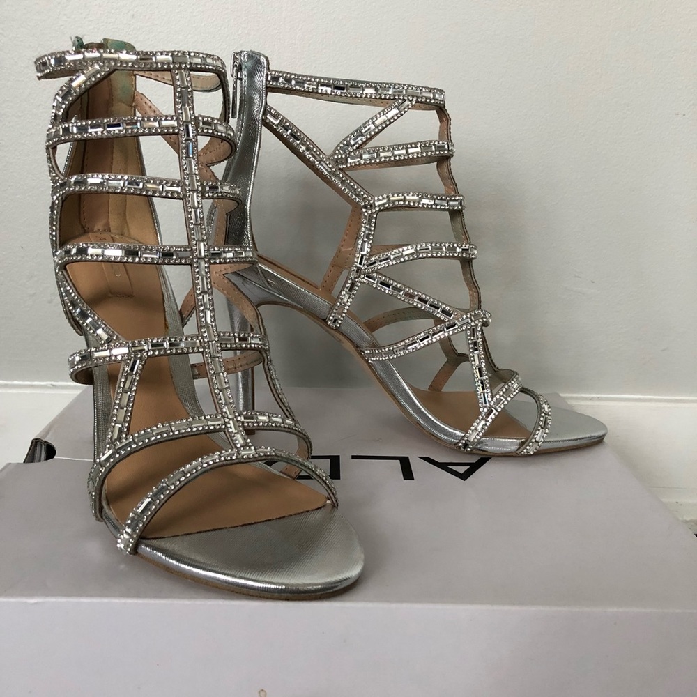 Aldo silver mirrored cage heels 💃🏻
